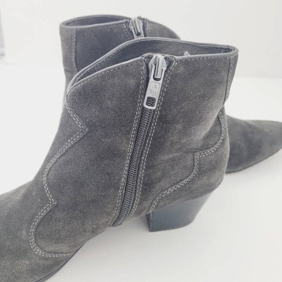 Ash Womens Cowboy Ankle Boots Booties Gray Block Heel Pointed Toe Zip 10 EUR 40 - Picture 5 of 9